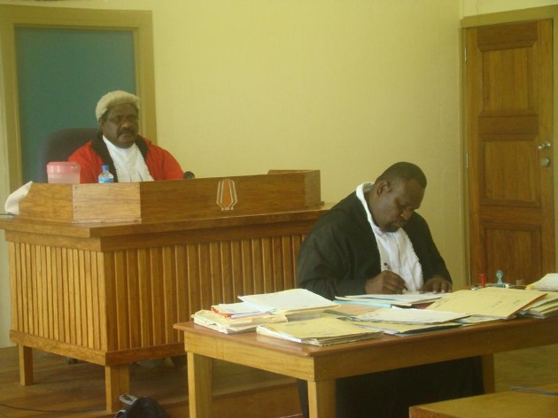Judge John Kawi during a court session in Arawa. Judge John Kawi during a court session in Arawa.